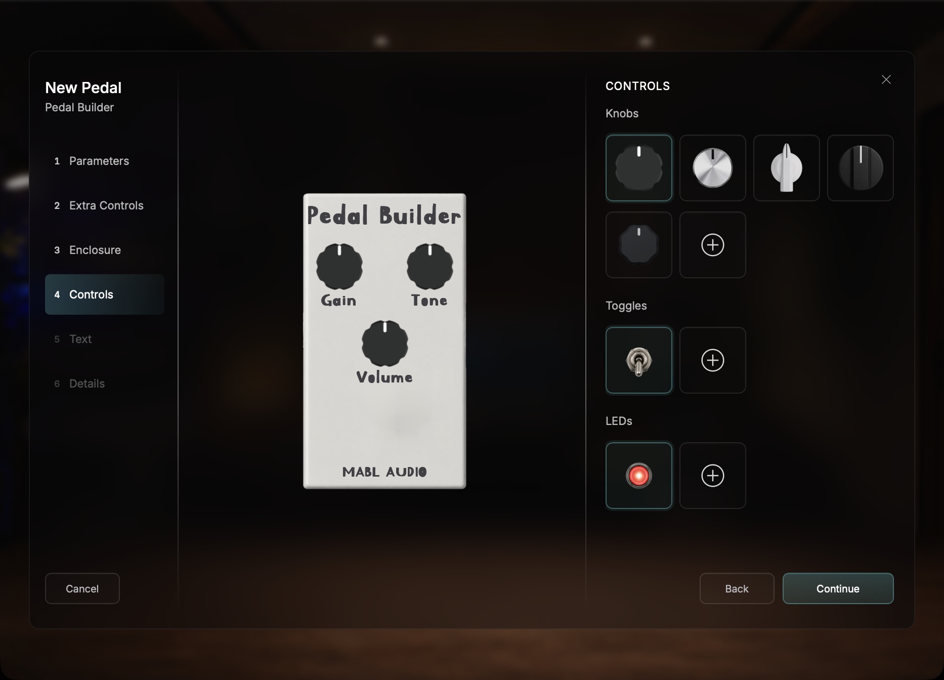 Pedal Builder New Pedal Creator with guided setup and live pedal preview